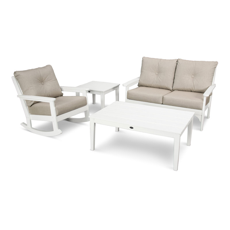 Vineyard 4-Piece Deep Seating Rocker Set, Cast Ash, Green
