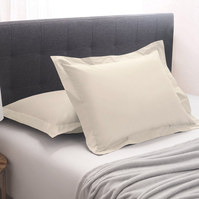 Organic Cotton Blend Standard Sham Set, Ivory, Euro