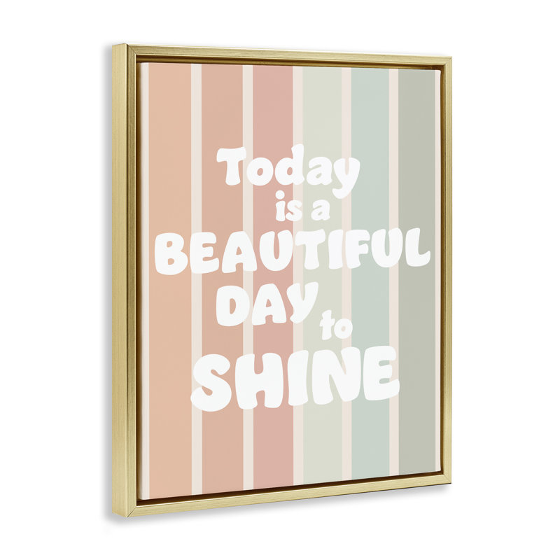 Cadre flottant Beautiful Day To Shine, design par Leah Straatsma, H 21 po x l 17 po, Cadre flottant métallique doré