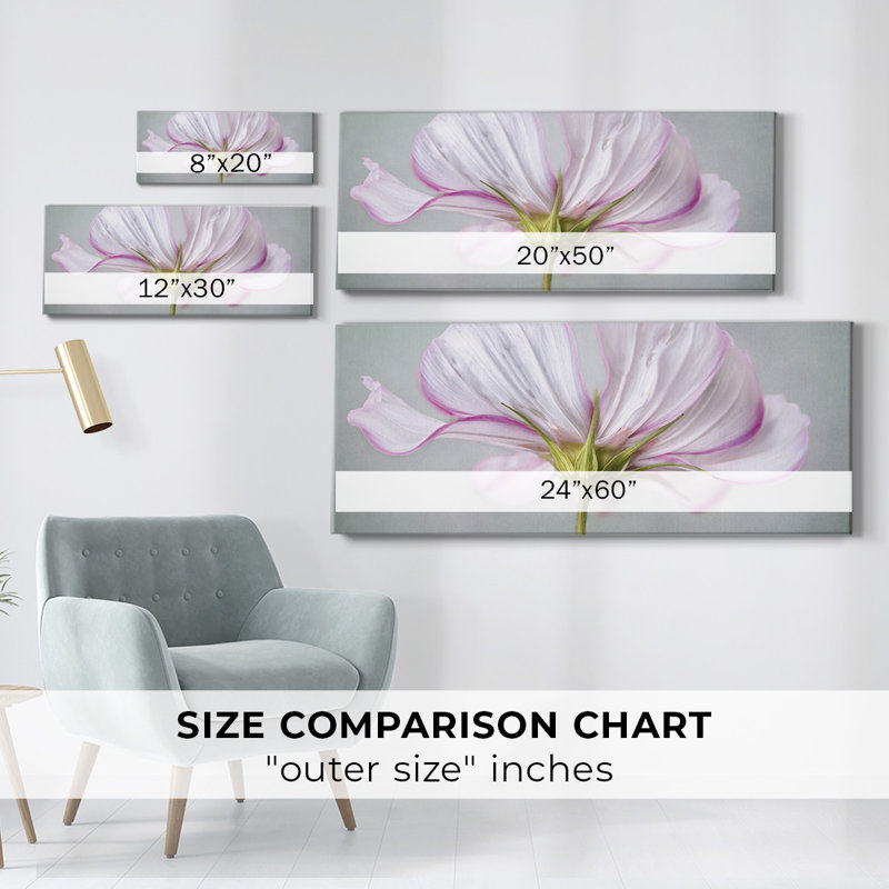 Motif floral texturé sur toile, H 24 po x l 60 po x P 1,5 po