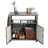 Outdoor Wicker Bar Cart, Patio Wine Serving Cart W/Wheels , Rolling Rattan Beverage Bar Counter Table W/Glass Top For Porch Backyard Garden Poolside Party-1351106633
