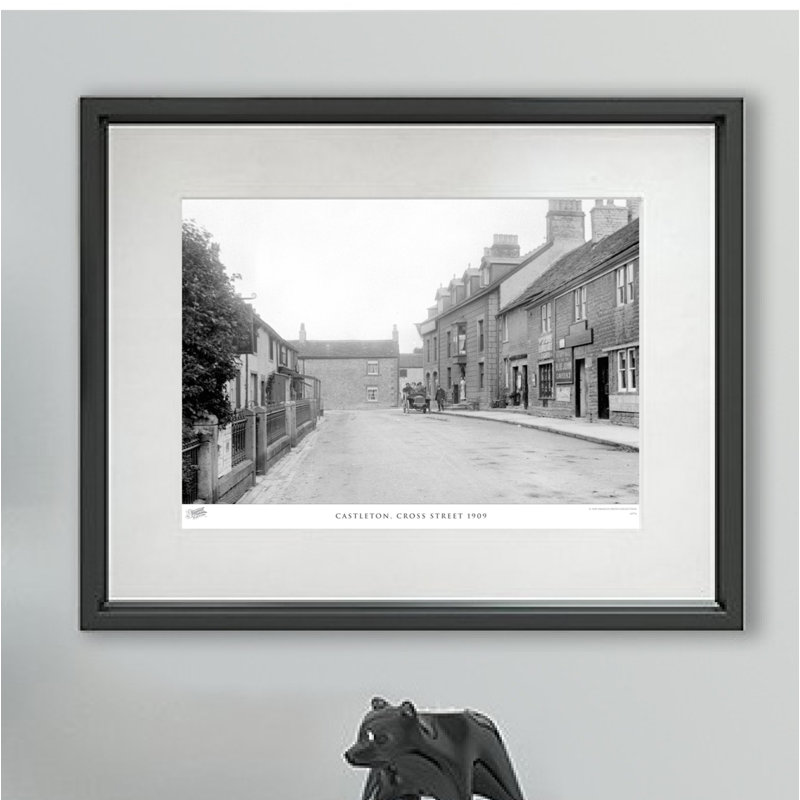 Castleton, Cross Street 1909 - Single Picture Frame Print, 40cm H x 50cm W x 2.3cm D