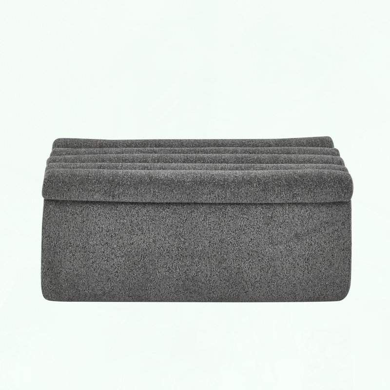 Repose-pieds modulaire avec tissu en chenille doux et sans assemblage, Gris