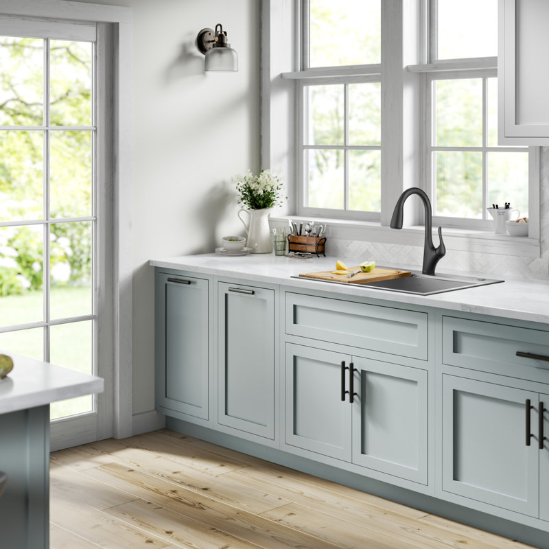 Robinet de cuisine à poignée simple Merlin, Noir mat
