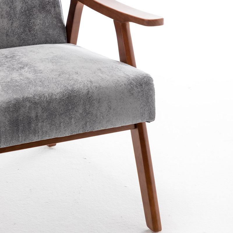 Jamesina 26.37" W Armchair, Gray Velvet, 32.3" H x 26" W x	31.1" D