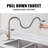 Stainless Steel Kitchen Faucet With Pull-Down Sprayer, High Arc Modern Classic Faucet With Deck, Suitable For 1 Or 3 Holes-113957914