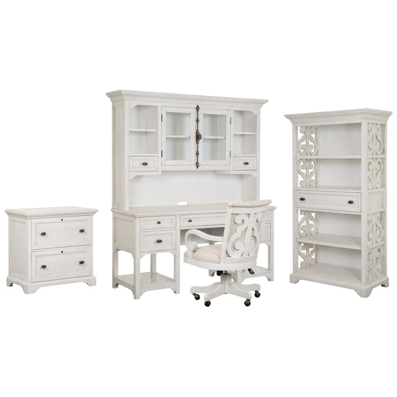 Bureau et huche avec classeur et bibliothèque