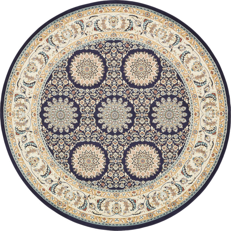 Tapis oriental bleu marine Jackson, Rond 10 pi