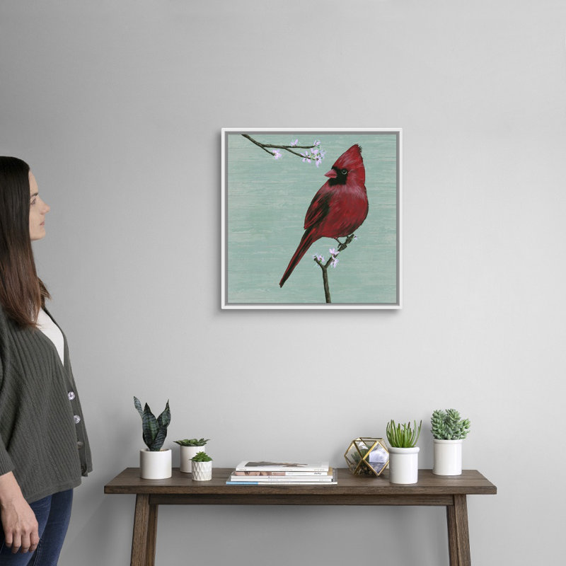 Oiseau, art mural sur toile II, H 22 po x l 22 po x P 2 po, Toile blanche encadrée