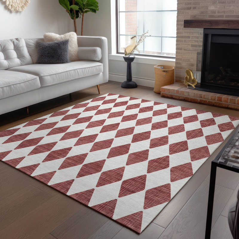 Loreen Washable Geometric Indoor / Outdoor Rug, Rectangle 5' x 7'6"