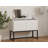 Modern White Console Table, 35.4 x 27.6 x 13.4 inches | 100% Melamine Coated Particle Board, Thickness: 0.7 inches | Sleek Industrial Design, Perfect for Entryway or Living Room, Durable & Stylish Storage Solution-1626921613
