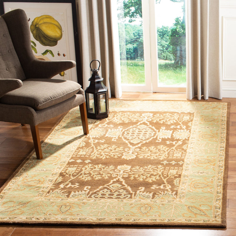 Tapis de la surface brune en laine touffeté à la main Molter, Rectangle 4 pi x 6 pi