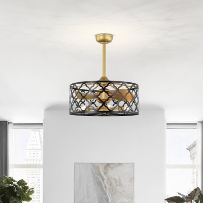 Ventilateur de plafond lustre 22 pales 22 po avec télécommande et ensemble d'éclairage inclus Iolaus