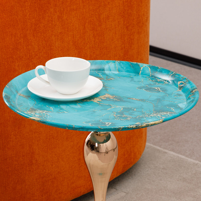 Table d'appoint ronde avec table de bout Mermaid, Sarcelle