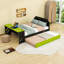 Lit de jour moderne en bois pleine grandeur avec lit gigogne coulissant simple et port USB intégré-565342782