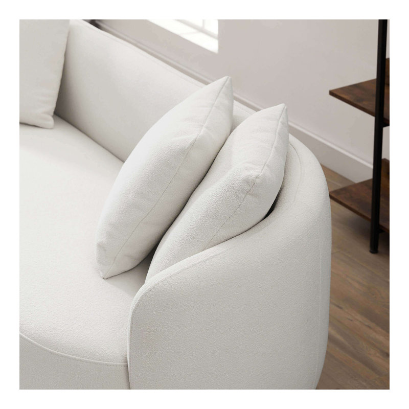 Canapé Dylan Modern French Boucle, Blanc