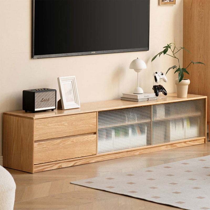 Meuble télé Modern Burlywood, H 15,75 po x L 86,61 po x l 14,96 po