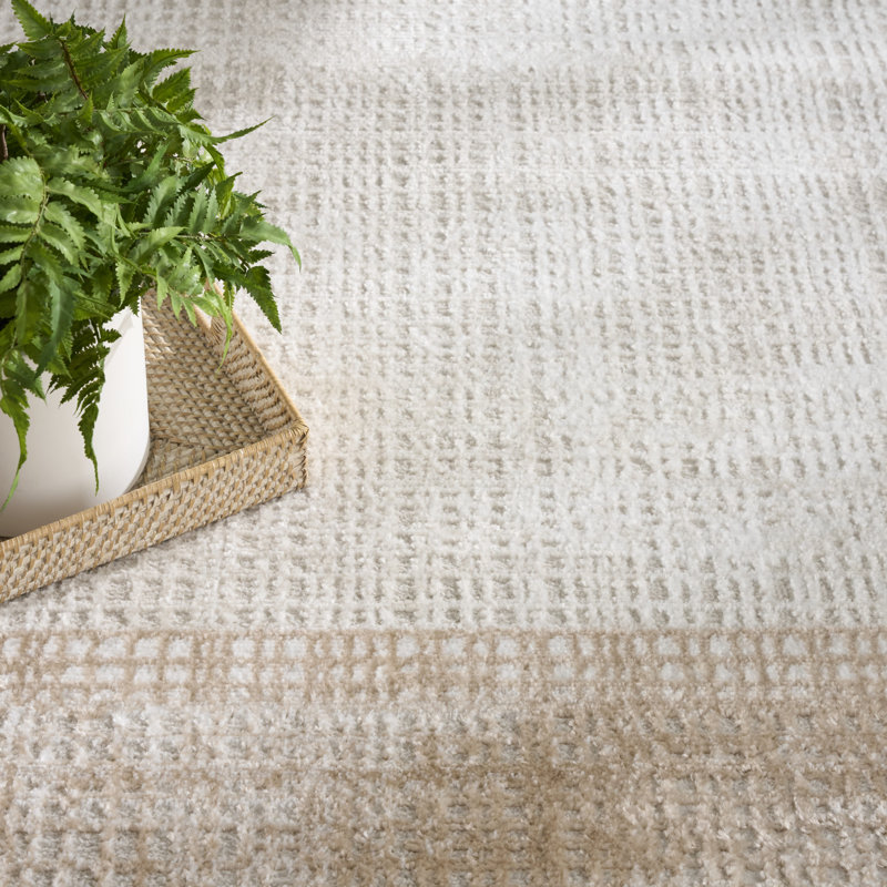 Leuchte 7'10" x 9'10" Ivory Beige Modern Indoor Rug, Rectangle 7'10" x 9'10"