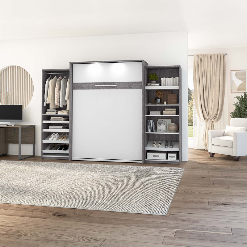 Osterman Murphy Bed, Queen, Bark Gray