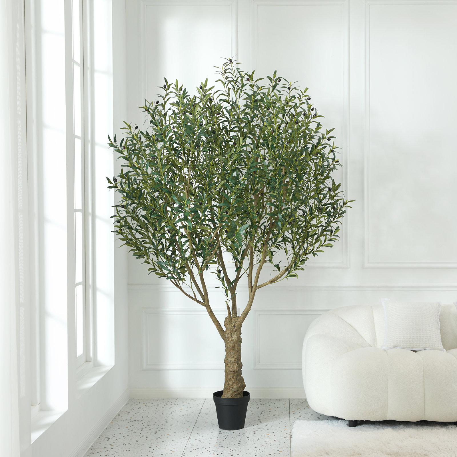 Aldis Olive Tree in Pot, 96" H x 55" W x 55" D