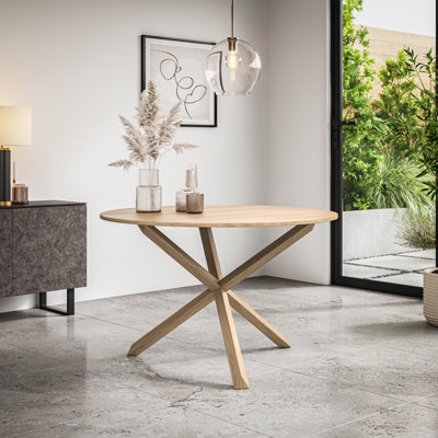 Daryen Round Solid Wood Base Dining Table