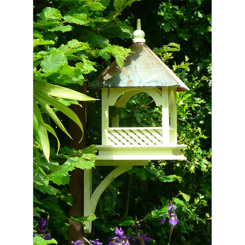 Cindina Wood Wall Mounted Tray Bird Feeder