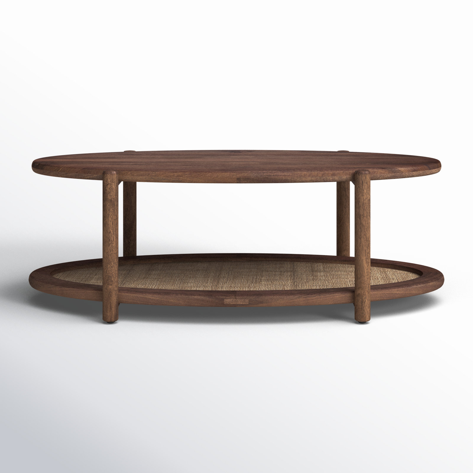 Birch Lane™ Avalon Walnut And Cane Coffee Table | Wayfair