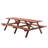 Extra Large 95-Inch Rustic Brown Outdoor Picnic Table Set With Benches - Fits 12 Persons Comfortably