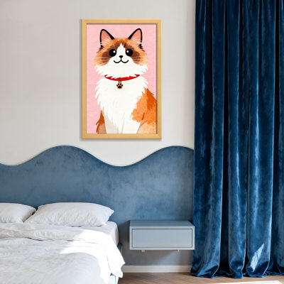 Animaux, chat mignon avec collier rouge et étiquette de patte