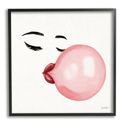 «Glamour Face Blowing Bubble Gum Bold Lips XXL», art mural sur toile tendue par Janelle Penner