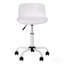 Chaise de bureau, hauteur réglable, pivotante, ergonomique, bureau d'ordinateur, travail, juvénile, aspect cuir blanc, métal blanc, contemporain, moderne