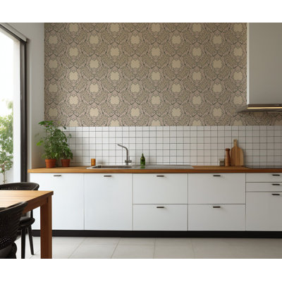 Shadow Leaf Damask - Sunwashed Wallpaper