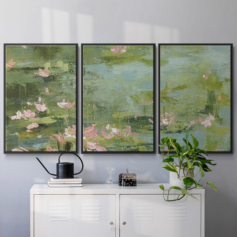 Céladon, reproduction sur toile 3 pièces, Noir, H 40 po x l 78 po x P 2 po