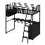 Metal Loft Bed With LED