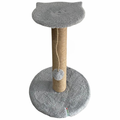Premium Cat Scratching Board with Welsoft Fabric, Gray, 11.8 in Diameter x 16.5 in Height | Sturdy MDF Base (0.3 in Thickness) | Features 15.7 in Scratch Post for Healthy Claw Maintenance & Playtime