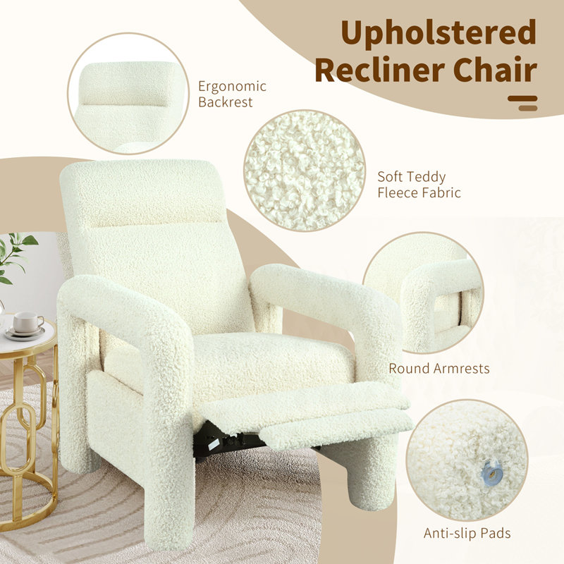 Fauteuil inclinable 31,25 po avec dossier inclinable, Beige
