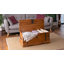 Hamdan Solid Wood Block Coffee Table with Storage