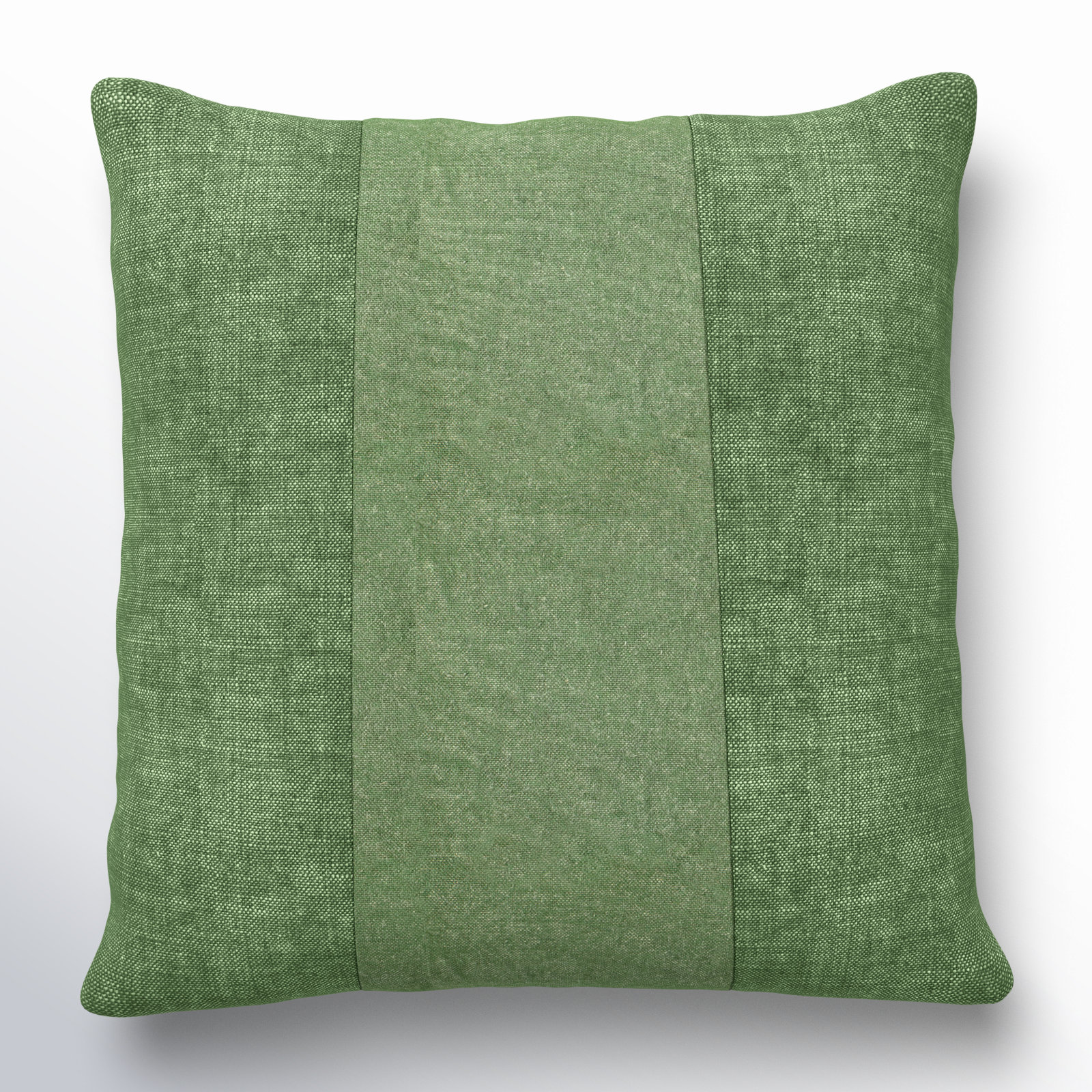 Dunbar Striped Cotton Pillow Cover, 18" x 18", Dark Green