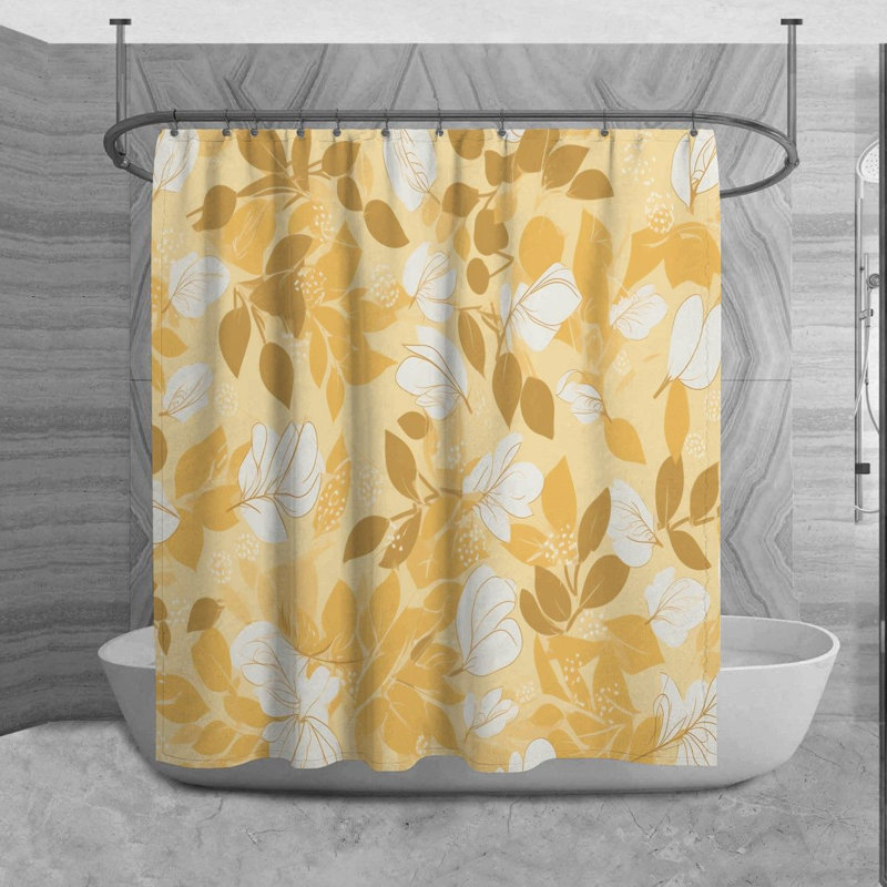 Floral Shower Curtain Pattern Bathroom Décor_6029, 84" H x 70" W