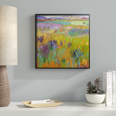 " Pastel Painterly Fields And Flowers Landscape "