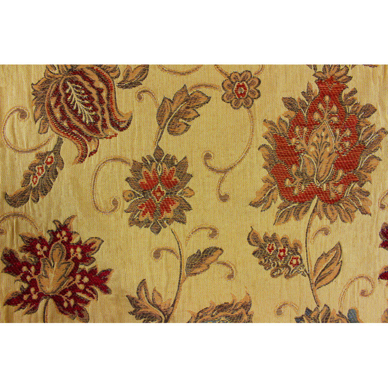 Zurich Floral Jacquard Cushion Cover, Gold Yellow, 55 x 55cm