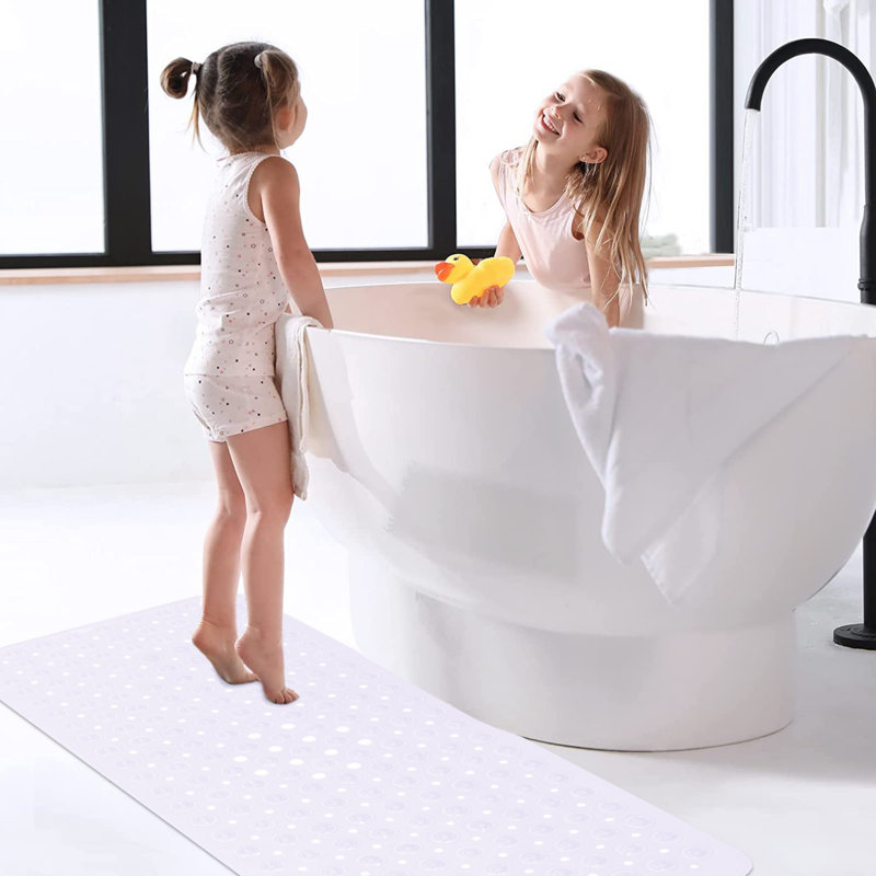 Ishpreet Rectangle Non Slip Bath Shower Mat, 53cm H x 53cm W, White