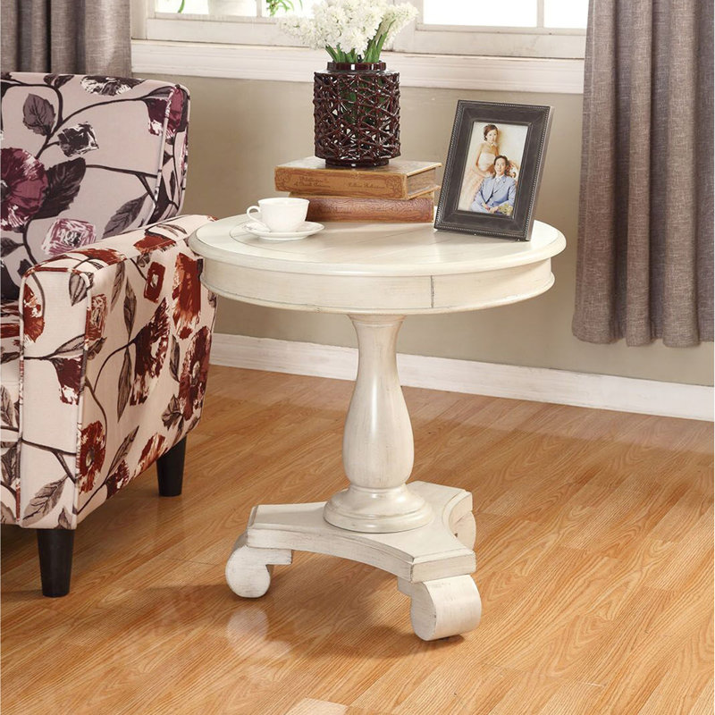 Wood Table In - 26" X 26", Classic Look Finish Side & Stylish, White
