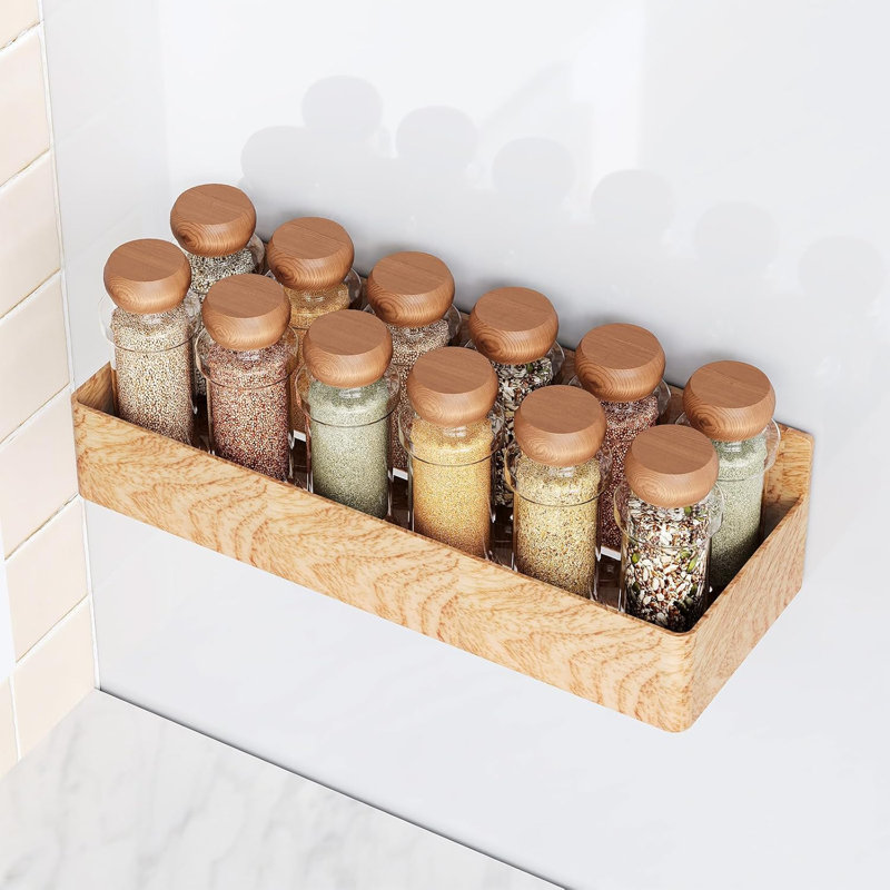 4Pcs Magnetic Spice Rack for Refrigerator, Kitchen Organizer and Storage Shelf