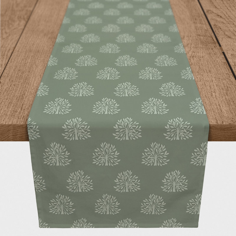 Rectangular Floral Table Runner, 72" x 16", Green