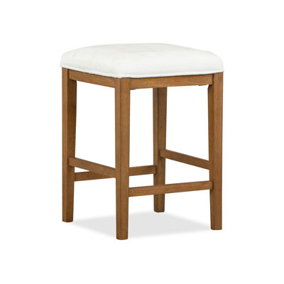 Bernstein White Upholstered Stool