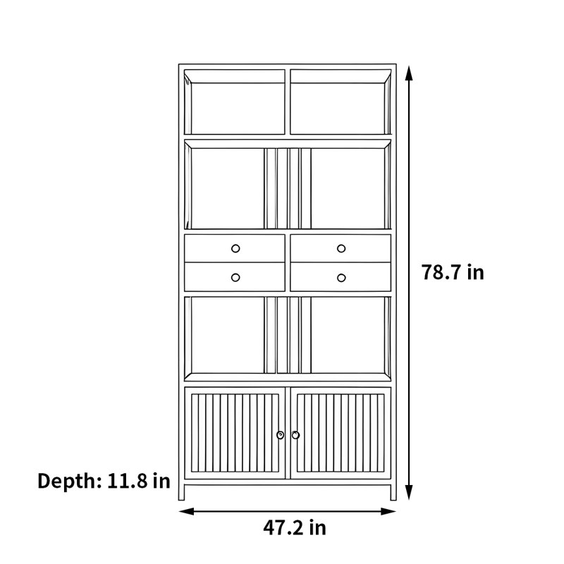 Janitzy, (3 tablettes) H 78,7 po x l 47,2 po x P 11,8 po, Noir / blanc