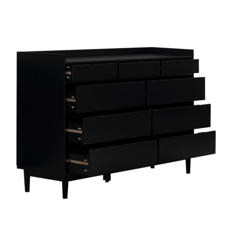 Commode double 9 tiroirs Gheorghe, Noir / pas robuste