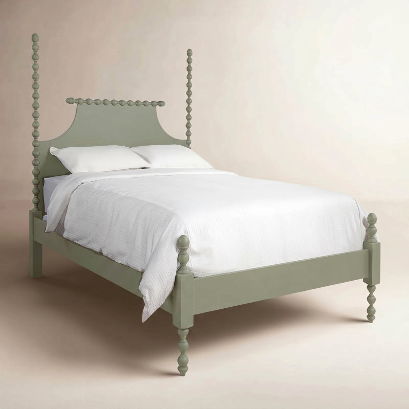Mary Spindle Four Post Bed, Queen, Graystone