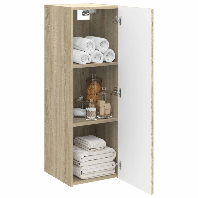 Linen Cabinet, 60cm H x 33cm W x 34.5cm D, Sonoma Oak